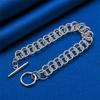 925 Sterling Silver 8-inch Exquisite Woven Bracelet for Men and Women, Party Fashion Gifts, Wedding Accessories, Jewelry