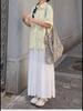 2024 Women's White A-Line Skirt: Spring/Summer High-End Spliced Design