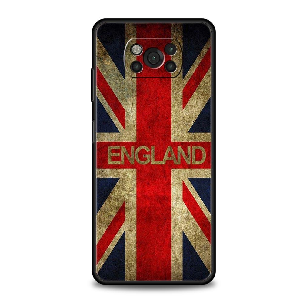 

Phone Case For Xiaomi Poco X6 X5 X4 Pro 5G X3 NFC F5 F4 M5 M4 M3 F3 GT C51 C50 C55 Soft Silicone Black Cover England UK flags Poco X3 NFC