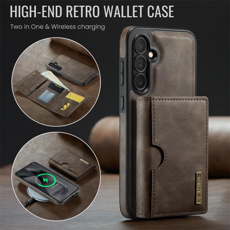 Magnetische 2-in-1 Abnehmbare Flip Leder Handyhülle für Samsung Galaxy S25 FE S25 Edge S24 Plus S23 S22 S21 Ultra Brieftasche Kartenfach Rückseite Abdeckung Coque