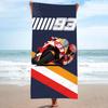 93 M-Marquezs Motorcycle Printed Beach Towel One Piece Anime Bath Towel 75x150cm Bathroom Shower Washcloth Home Decor