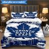 3PCS Toronto Leafs Logo Bedding Set,Including 1pc Duvet Cover And 2pcs Pillowcases Perfect for Bedroom, Dormitory, Fan Christmas Gift