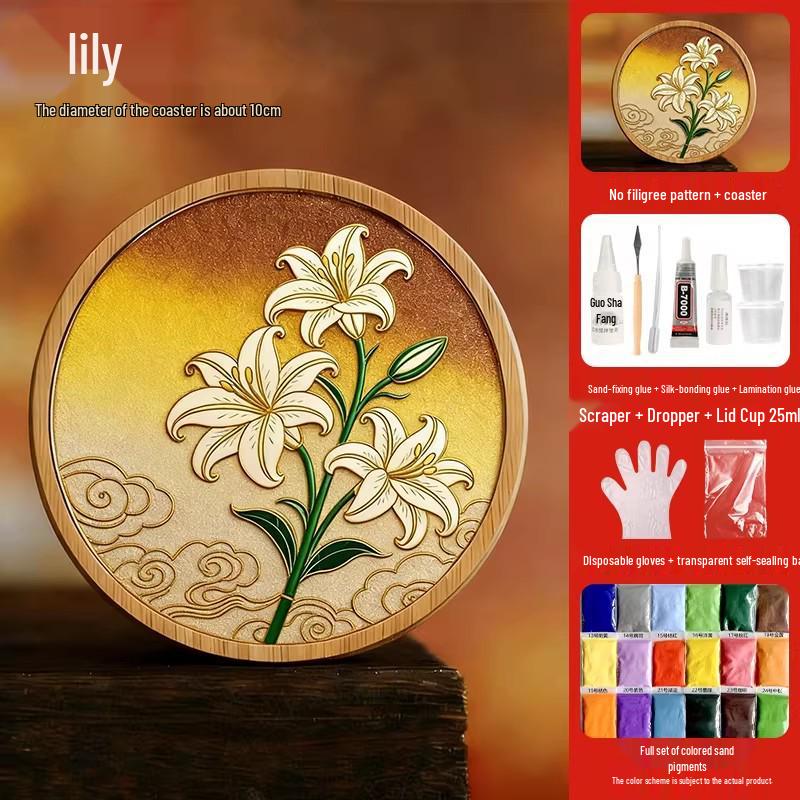 Cloisonné DIY Coaster Kit: Jingtailan No-Wire-Drawing, Chinese Style, Handmade Team Building Activity