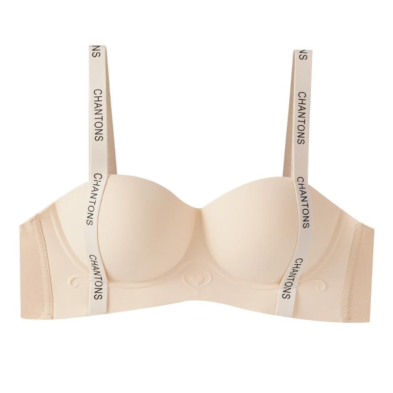 

Бесшовный бюстгальтер Push Up с бретельками с буквами, женский мягкий бюстгальтер со сборками без стального кольца 38