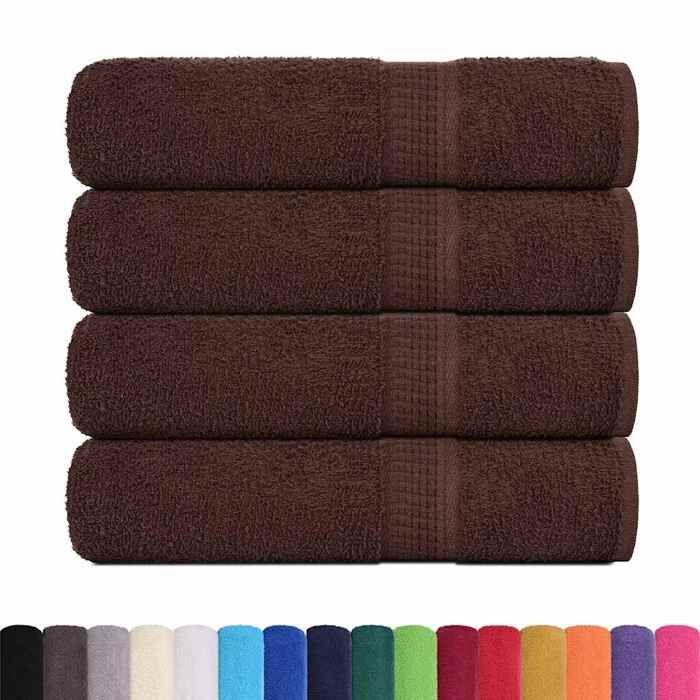 VidaXL Serviettes de bain 4 pcs marron 100x150 cm 360 g/m² 100% coton, serviette, ensemble de serviettes de bain, serviette 136765