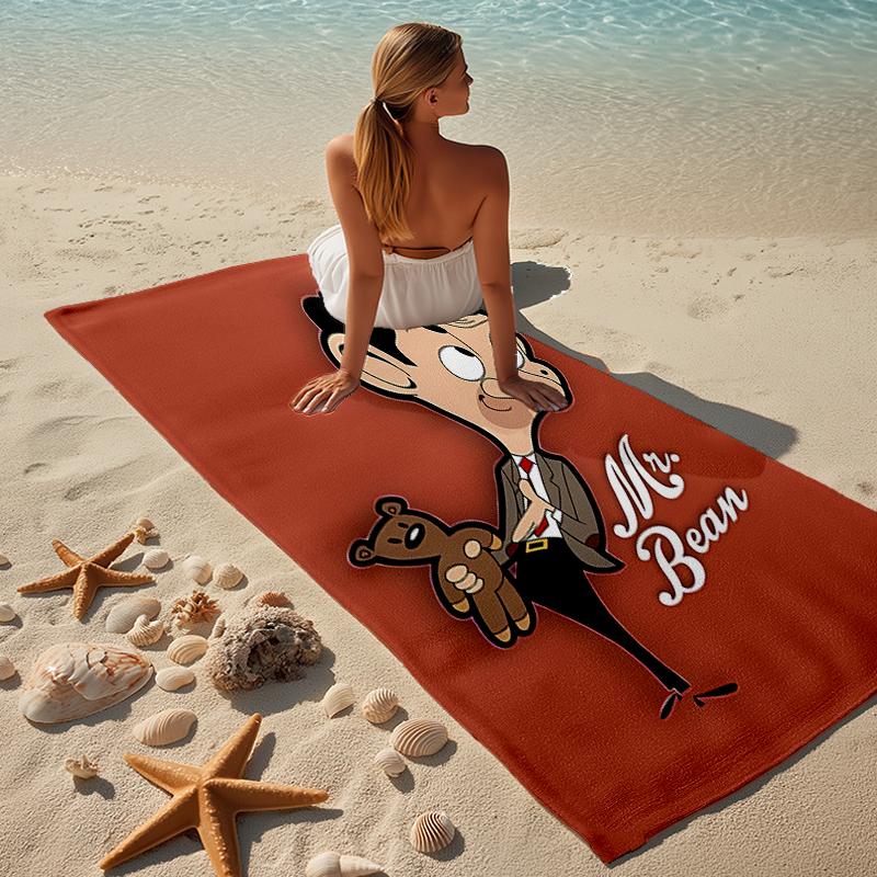 Beweis Strandtuch mit einem Mr. Bean2 Muster - weich, saugfähig, schnell trocknend, maschinenwaschbar - perfekt zum Schwimmen, Camping, Baden