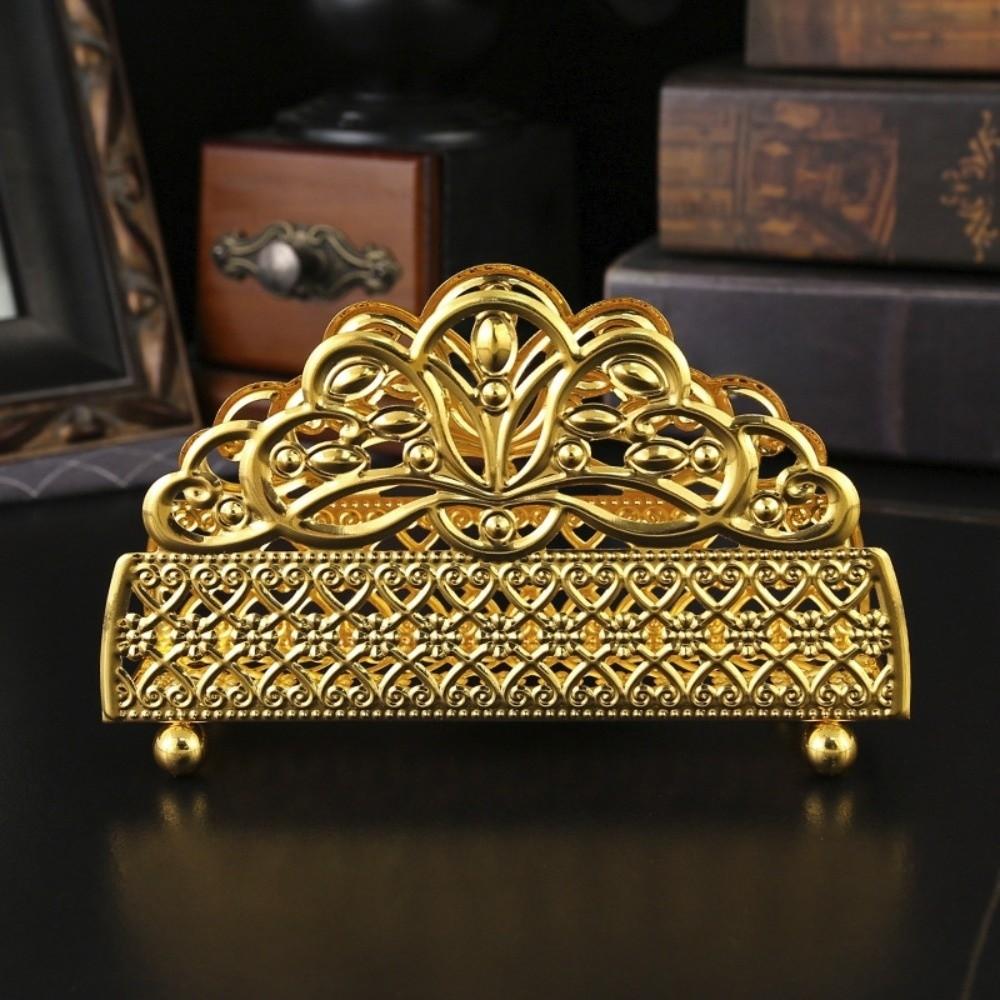 Space-Saving Ironwork Gold Tissue Holder Standing Nordic Style Ginkgo leaves Napkin Stand No-slip Multi-purpose