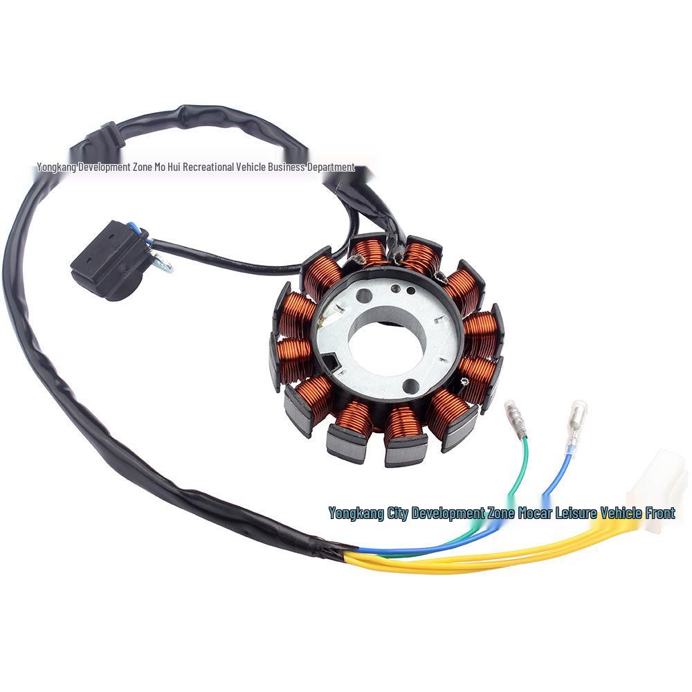 ATV Four-Wheel GY6 Motor 12-Pole DC Coil Stator, 125cc/150cc Skateboard Motorcycle