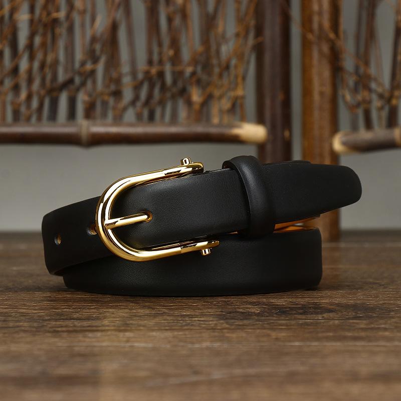 2.4Cm Women'S Napa Leather Belt 2023 Simple And Versatile Fashion Trend With Skirt Pin Buckle Belt