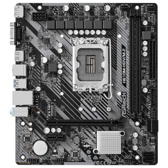 Płyta główna ASRock kompatybilna z procesorem Intel serii H610 Płyta główna H610 MicroATX Autoryzowany dystrybutor H610M-HDV/M.2 R2.0 (LGA1700) [Domowy