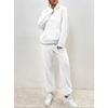 Autumn and Winter Solid Color Women's Clothing, Hooded Long Sleeved Patch Pocket Casual Pants Home Two-piece Set