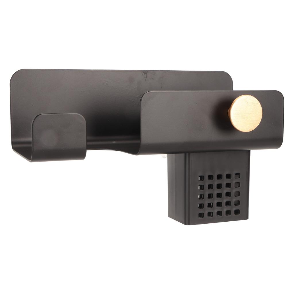 Hair Dryer Holder Punching Wall Mounted Space Saving Hair Dryer Rack with Storage Cup