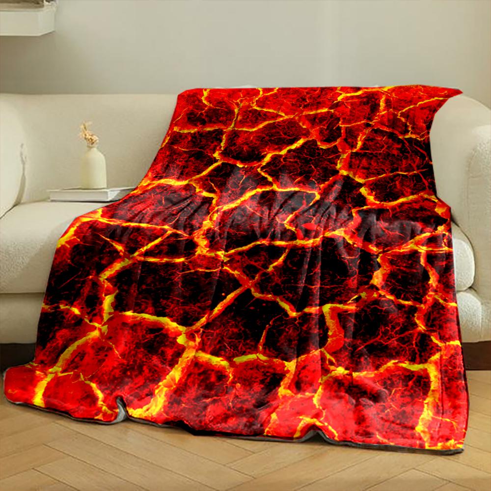 Lava Crack Pattern Designed Flannel Blanket for Bedroom, Living Room, Sofa, and Nap
