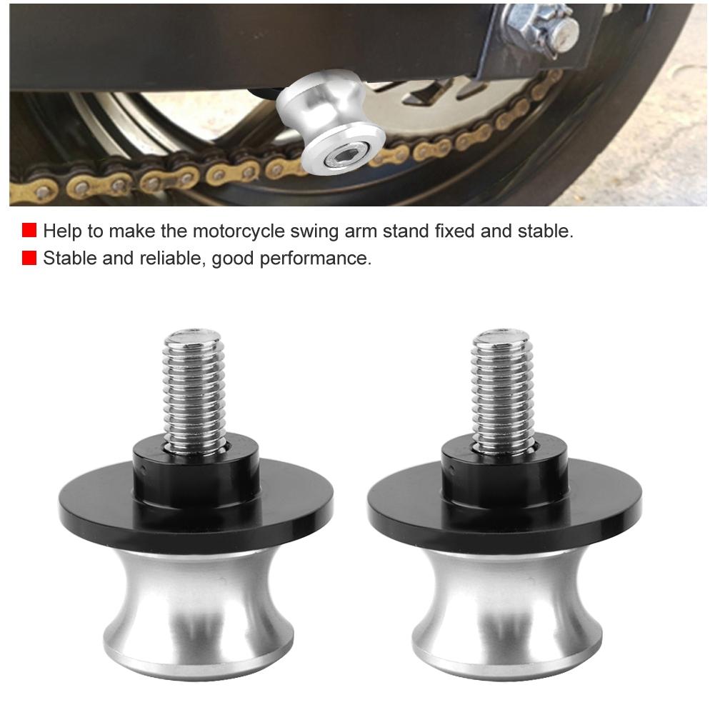 2pcs 8mm Motorcycle CNC Rr Stand Swing Arm Spool Sliders Stand Swingarm Bobbins (Black)