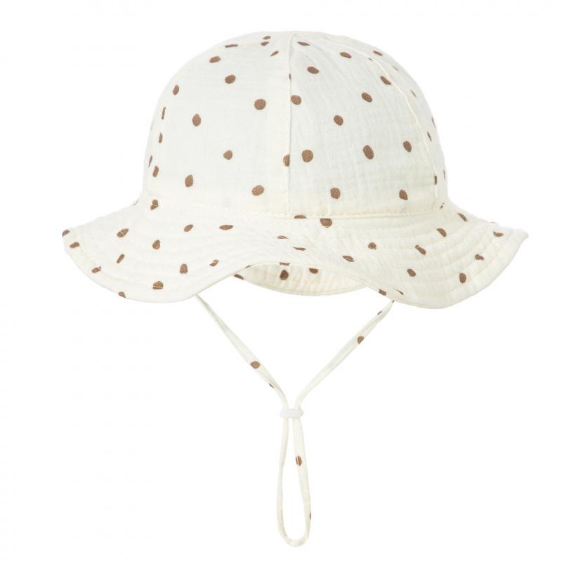 Cute Baby Cotton Bucket Hat - Printed Solid Color Sun Hat for 3-12M