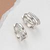 Pendientes de Aro de Trébol de Aguja de Plata de Ley 925 Modernos Elegantes para Fiesta de Boda Joyería Accesorios Regalo para Mujeres Niñas