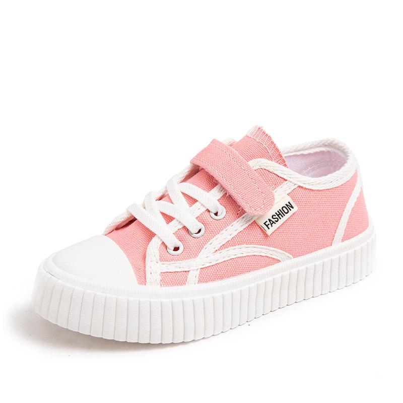 

Girls Canvas Shoes Summer Breathable Soft Sole Board Shoes Boys Versatile Fashion Sneakers Size 26 розовый