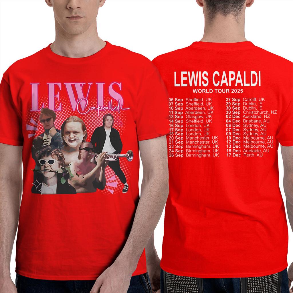 Lewis Capaldi 2026 Concert Accessories TShirts for Men Women Novelty 100 Cotton Graphic Printed Clothes
