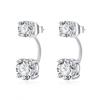 925 Sterling Silver Moissanite Four-Prong Stud Earrings with Eight Hearts and Arrows Design - European and American Style.