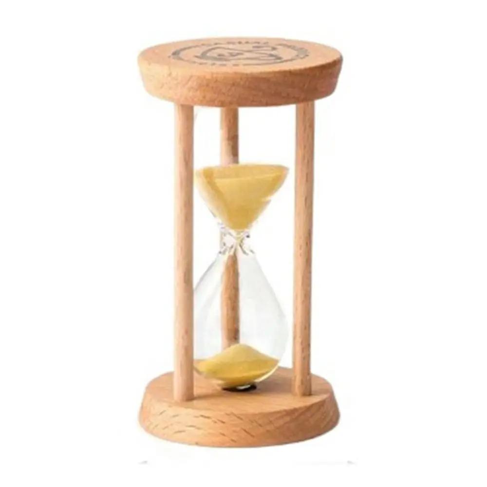 Natural Wood Sand Clock Home Decoration Creative Round Hourglass Timers Wooden Hourglass 1/3/5 Minutes Pink Blue Kitchen Timer