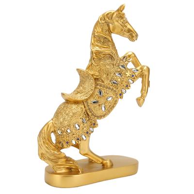 Horse Statue Gold Decoration Sculpture Home Office Art Good Fortune Figurine Feng Shui Garniture