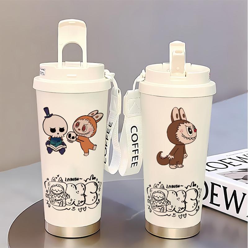 Slámkový hrnek na vodu Velká kapacita 316 Nerezová ocel Vysoká hodnota Termoska na dvojí pití Hrnek na kávu do auta