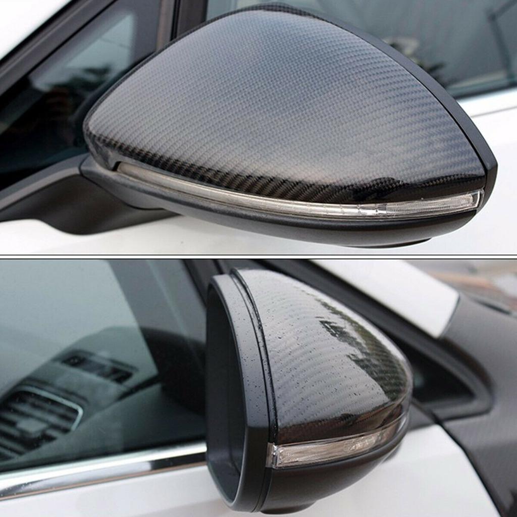 Carbon Look Door Side Mirror Cover Caps Replace Fits VW Golf 7 GTI MK7 15-2019