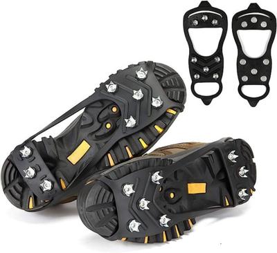 Fashion 8 Teeth Ice Gripper For Shoes Snow Crampons Anti-slip Ice Gripper Hiking Cleats Spikes Traction Ice Floes 8 Stud Shoes Grip