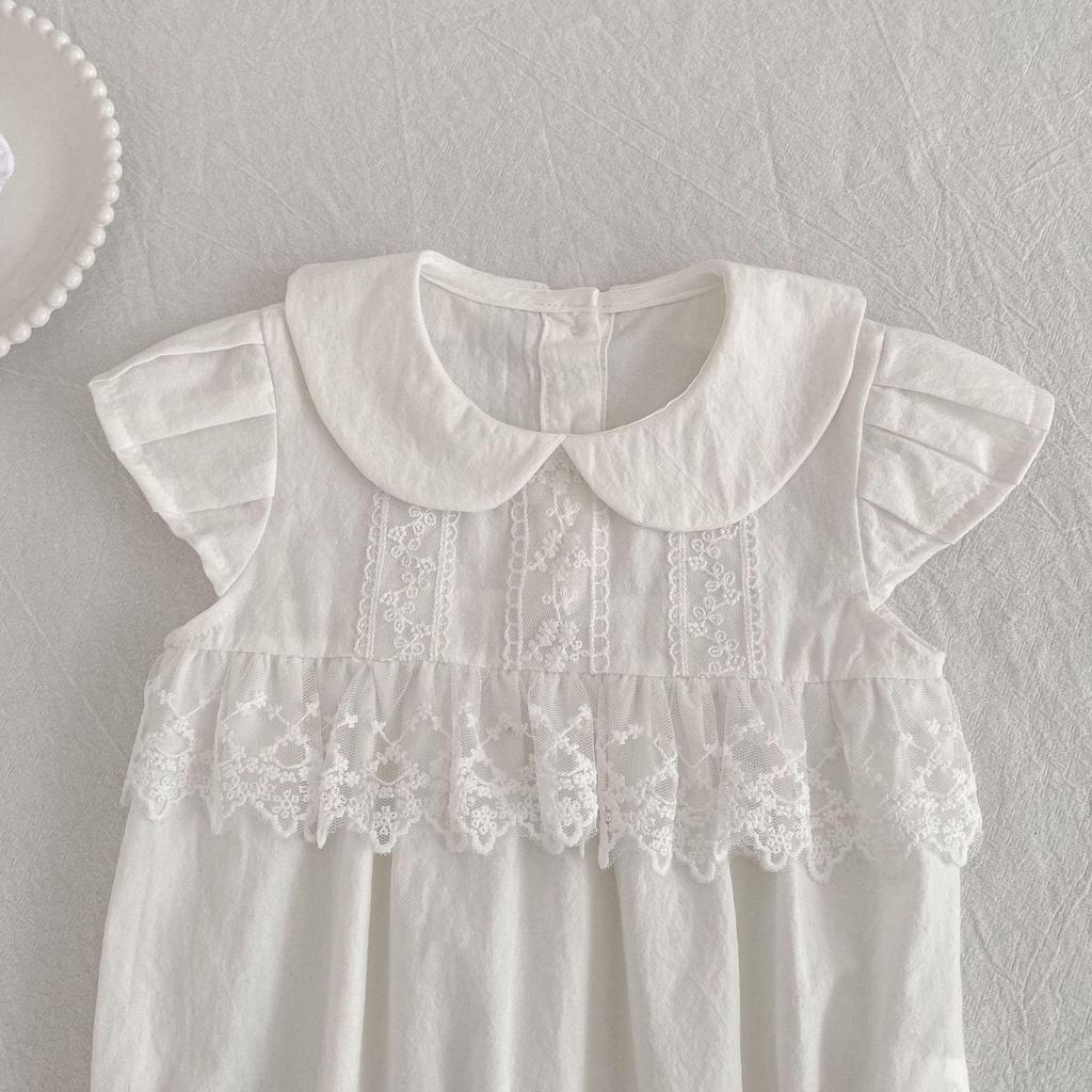 Girls' French Floral Smocked Sleeveless Dress & Baby Bodysuit Set for Sisters