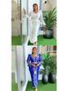 African Plus Size Rhinestone V-neck Formal Dress
