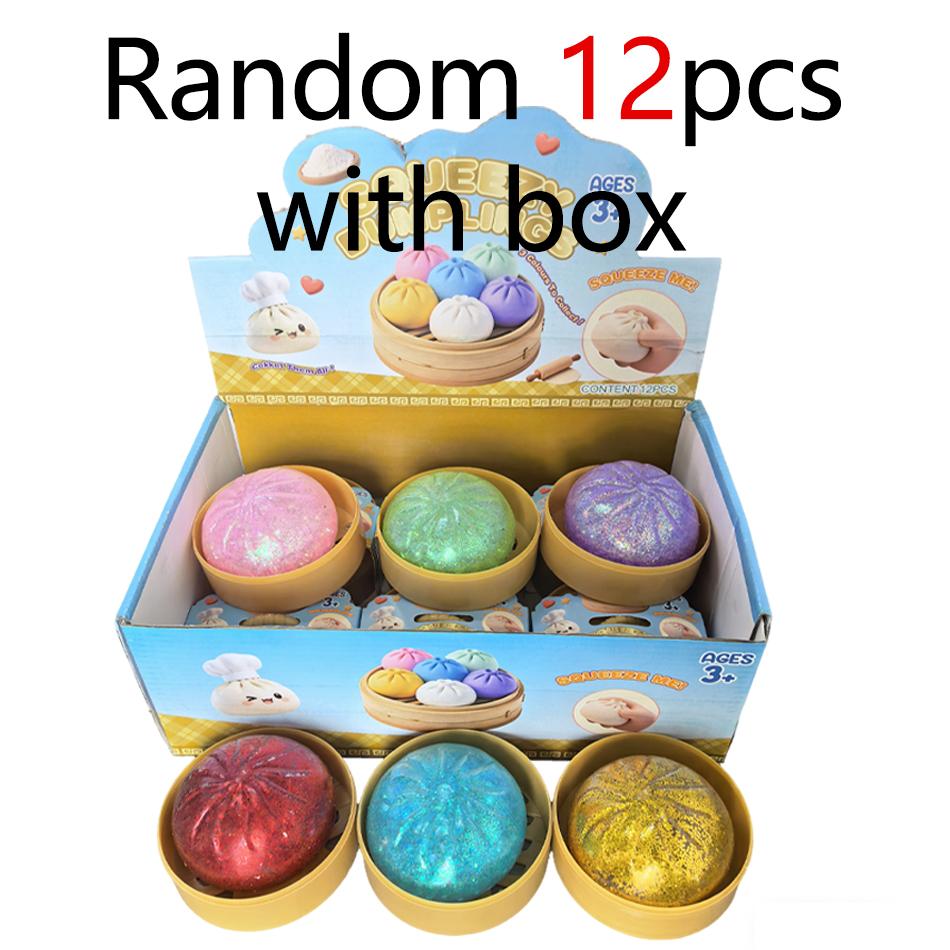 Push Bubble Colorful Dumpling Squishes Stress With Steamer Cute Anxiety Toy Soft Decompression Dough For Adults Prospector