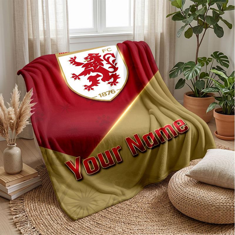 Middlesbrough FC Benutzerdefinierter Name Text Flanelldecke Fußball Logo Personalisierte Fleece-Wurfdecke Besonderes Geschenk für Sofa Schlafzimmer Zuhause