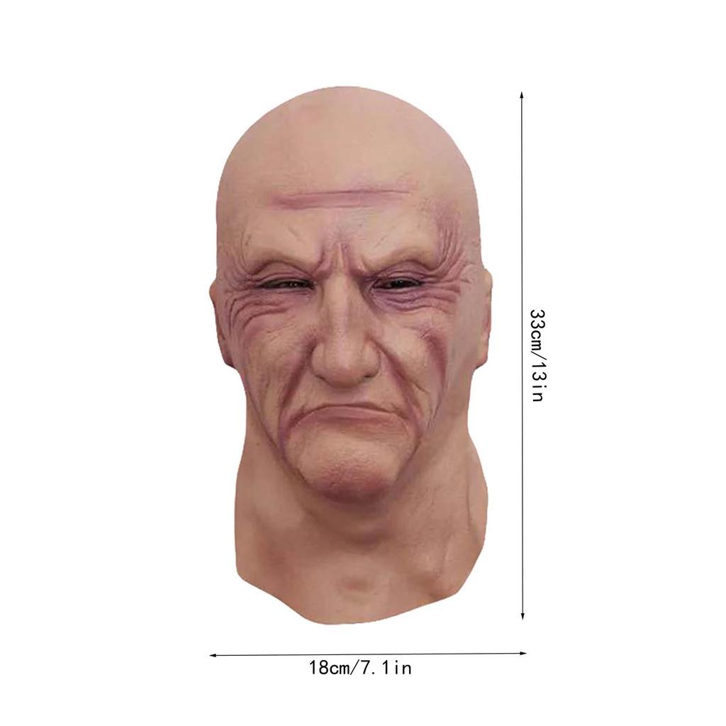 Halloween Old Adult Latex Masks Realistic Supersoft Man Elder Full Face Mask Scary Wrinkle Face Horrible Carnival Cosplay Props