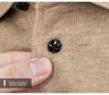 Men's Lapel Solid Color Warm Knit Sweater - Thickened Wool, Cashmere Feel, 2025 Autumn/Winter Collection