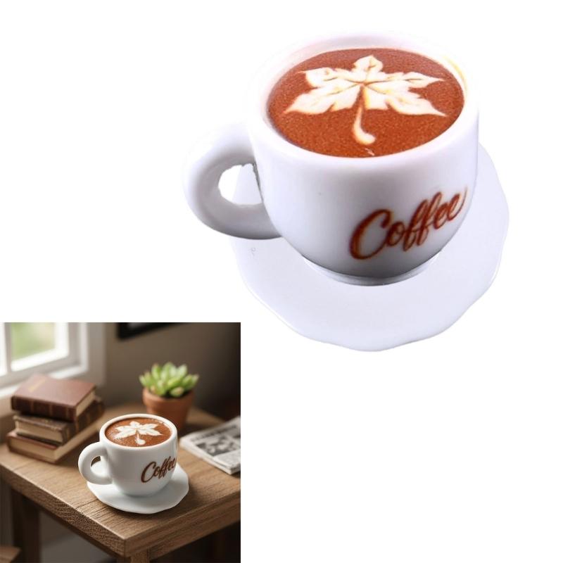 Elegant Resin Coffee Cup Set French Style Dollhouses Decors For Realistic Afternoon Coffee Cup Scene 36 Pieces