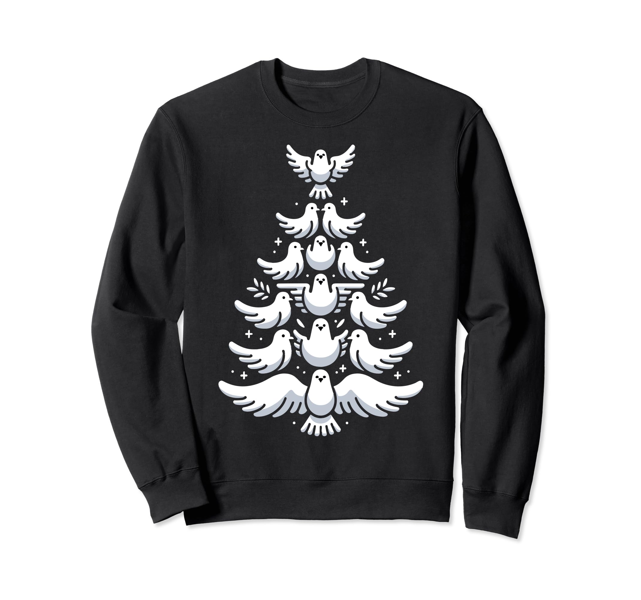 

Doves Christmas Tree Funny Dove Christmas Sweatshirt
