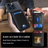 Magnetic Cellphone Back Card Bag 5 Card Slots PU Leather Phone Kickstand