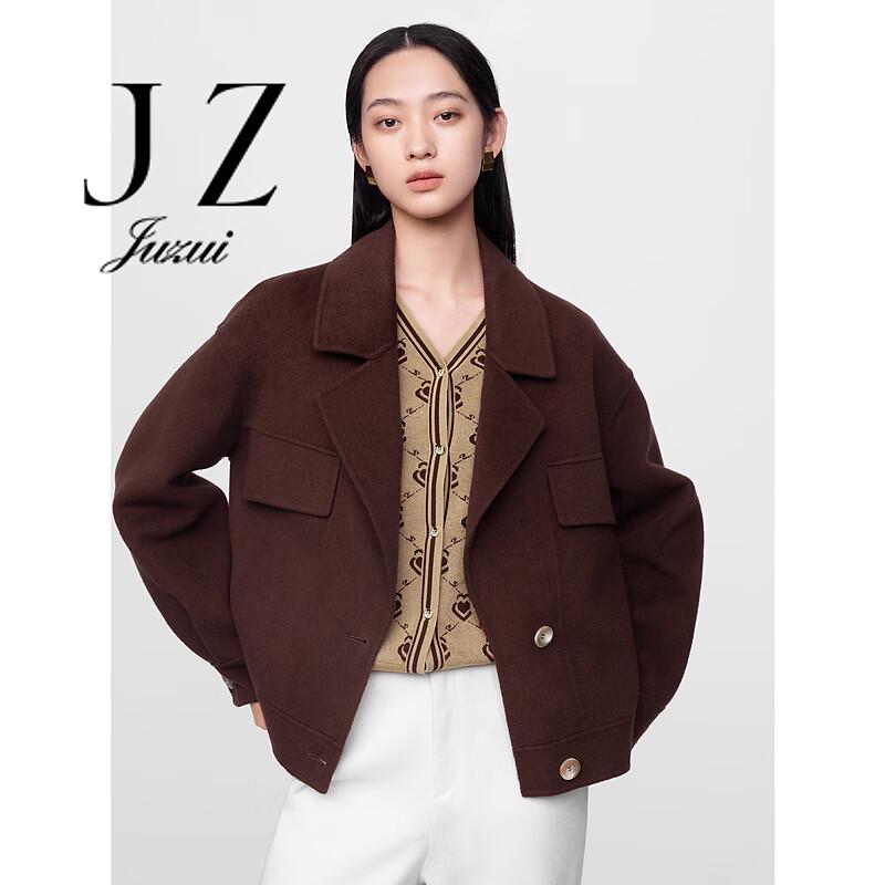 

JUZUI Women s Pure Wool Double-Sided Short Coat JWDD72304 L