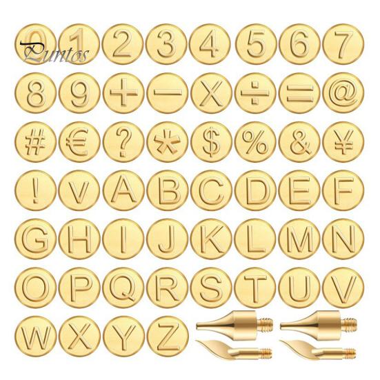 

56 шт./компл. набор латунных наконечников для пайки, сменный набор паяльных наконечников с буквами и номерами, DIY тиснение, резьба, ремесло Sets