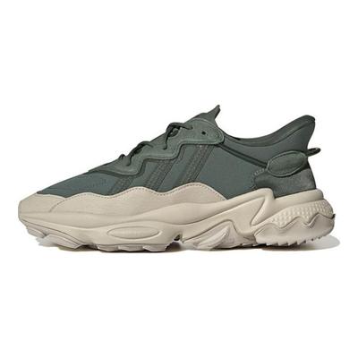 Originals Ozweego Leather Comfortable Trendy Sports Slip-Resistant Durable Low-Top Lifestyle Casual Shoes Unisex Casual Shoes Green Gray FZ5631