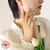 Korean Minimalist 18K Gold Plated Polygonal Stud Earrings in Titanium Steel