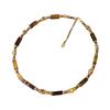 Tiger Eye Beaded Choker Necklace Gold Tone Natural Stone Boho Jewelry for Women