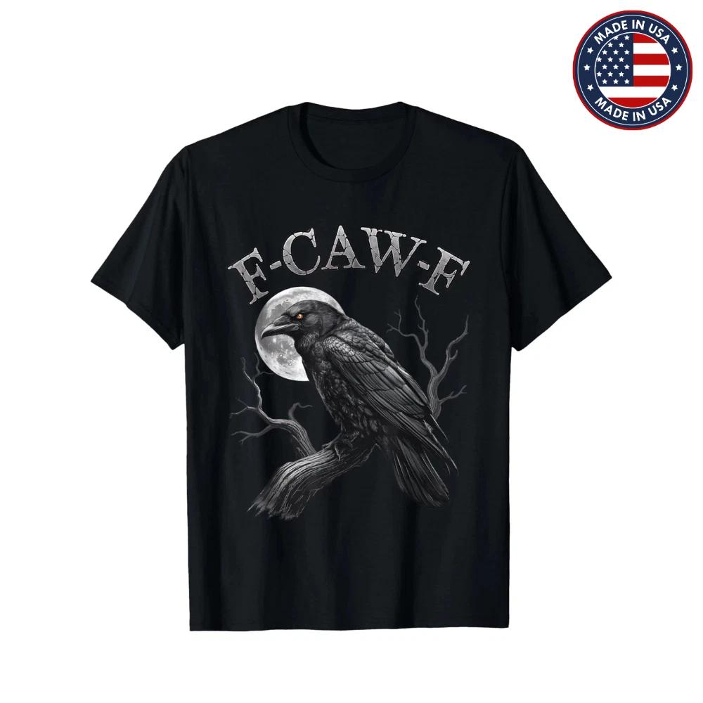 Black Crow, F-Caw-F Funny Black Bird moon Gothic Adult Humor Unisex T-Shirt 3XL