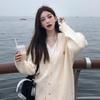 Gentle Wind Retro Twisted Flower with Knitted Cardigan Women's Autumn and Winter Soft Waxy Loose Lazy Sweater Jacket