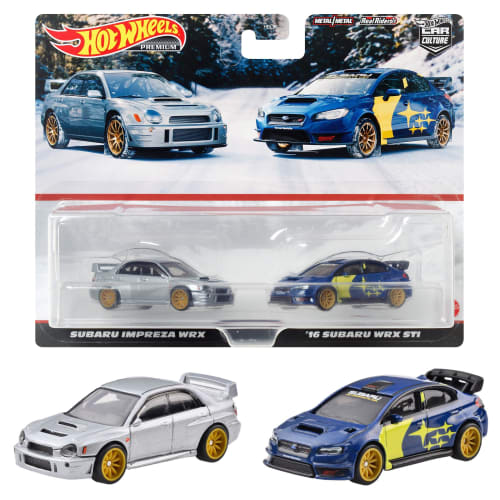 Hot Wheels Premium 2-Pack Subaru Impreza WRX / '16 Subaru WRX STI [Diecast Car] [Ages 3 and Up] HKF60