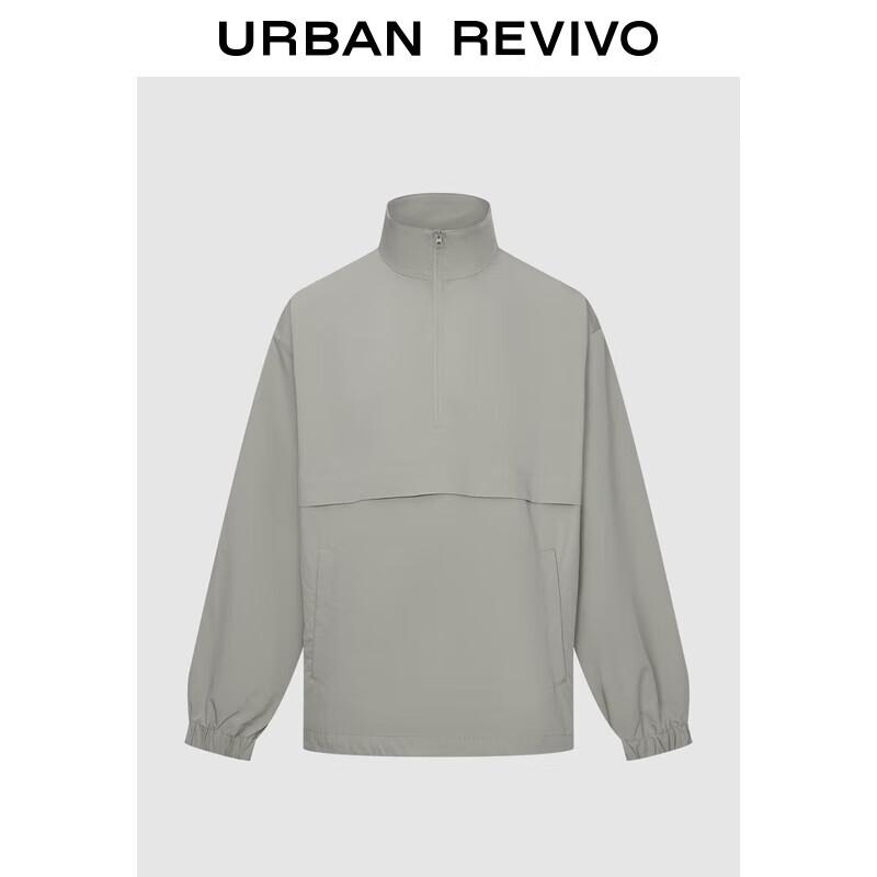 UR 2025 Fall Men's Casual Stand-Collar Zipper Loose Overshirt