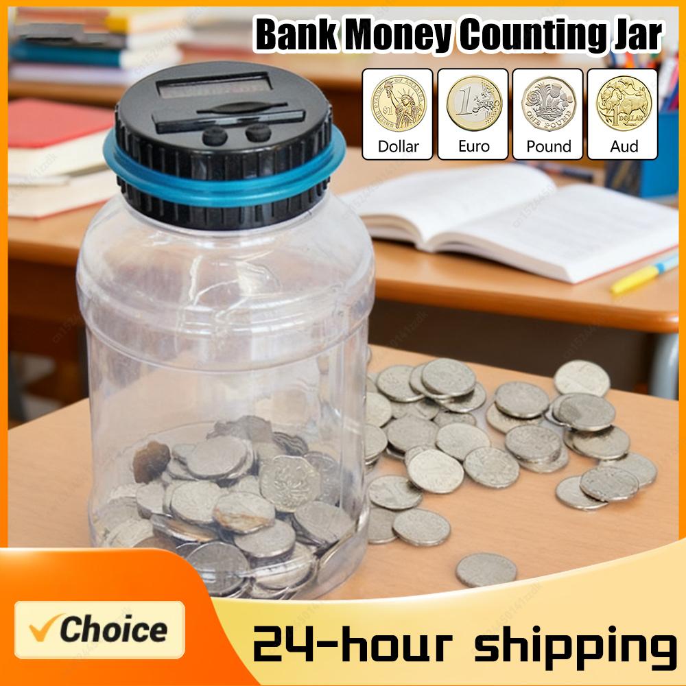 Coin Digital LCD Counting Coin Money Saving Box Electronic Piggy Bank Counter Jar Coins Storage Box For USD EURO Money Gifts