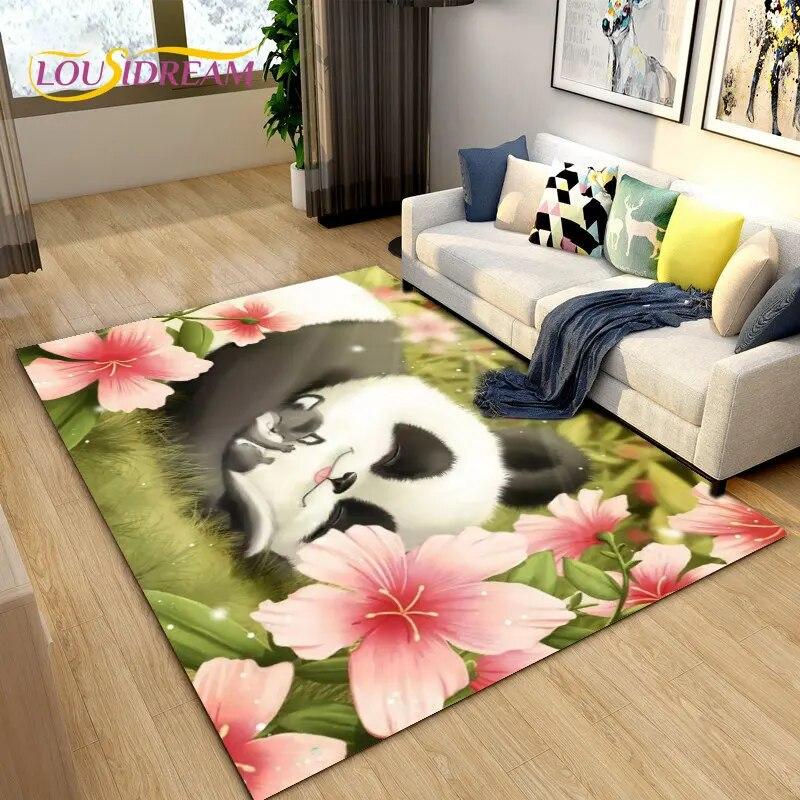 

Килимок із 3D-мультфільмом Мила панда, килимок для вітальні, спальні, дивана, придверного килимка, кухонного декору, дитячі ігри, нековзний килимок 40x60cm