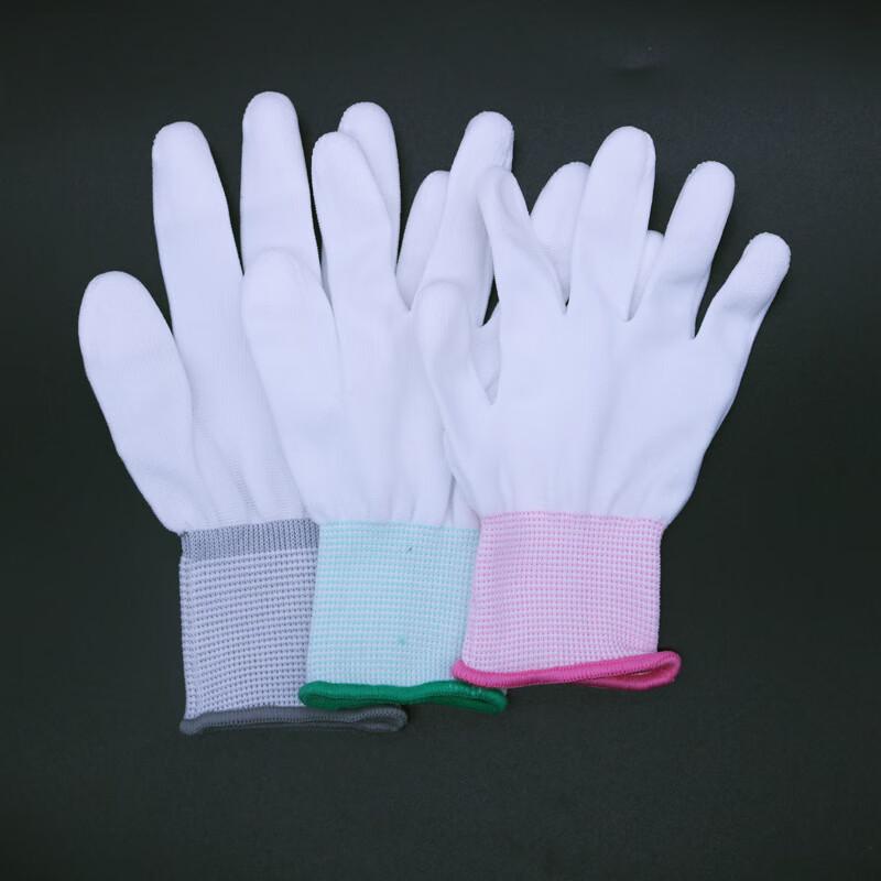 Brangdy Dust-Free Thin White Coated Palm Work Gloves L