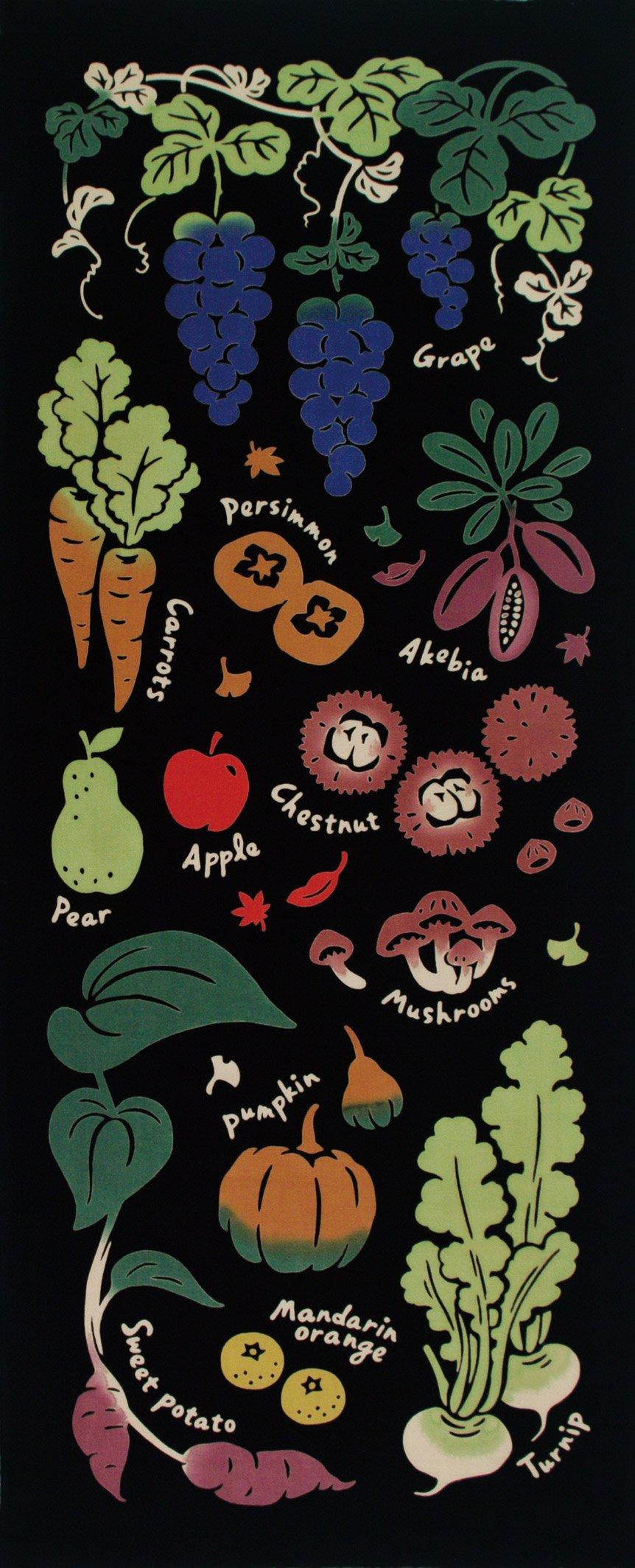 

Miyamoto Towel Kenema Tenugui Hand Food and Autumn 36 x 90 51663 Chū-dyed Towel, Harvest, cm,